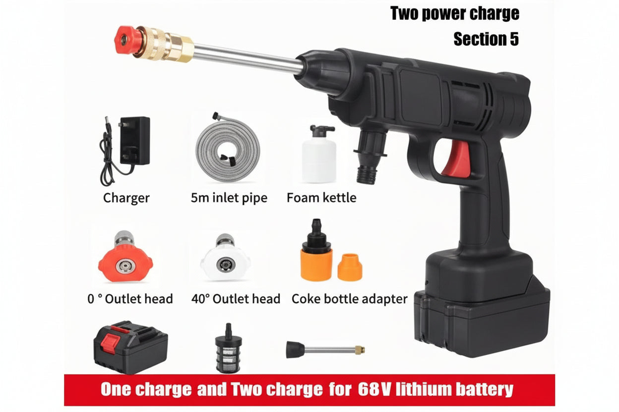 💦 Hidrolavadora Portátil Recargable 24V - Inalámbrica y Potente ⚡