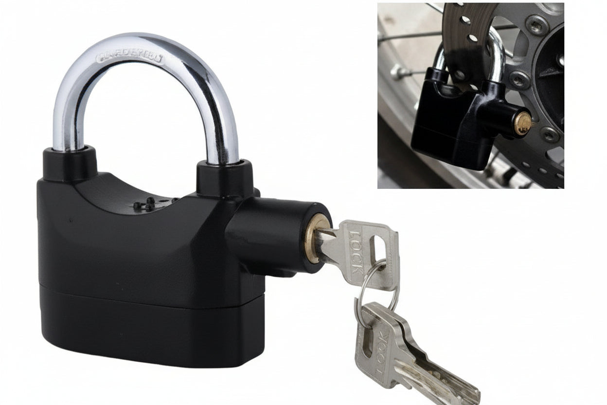 🔒 Candado con Alarma 110dB - Para Motos, Bicicletas y Seguridad Hogar