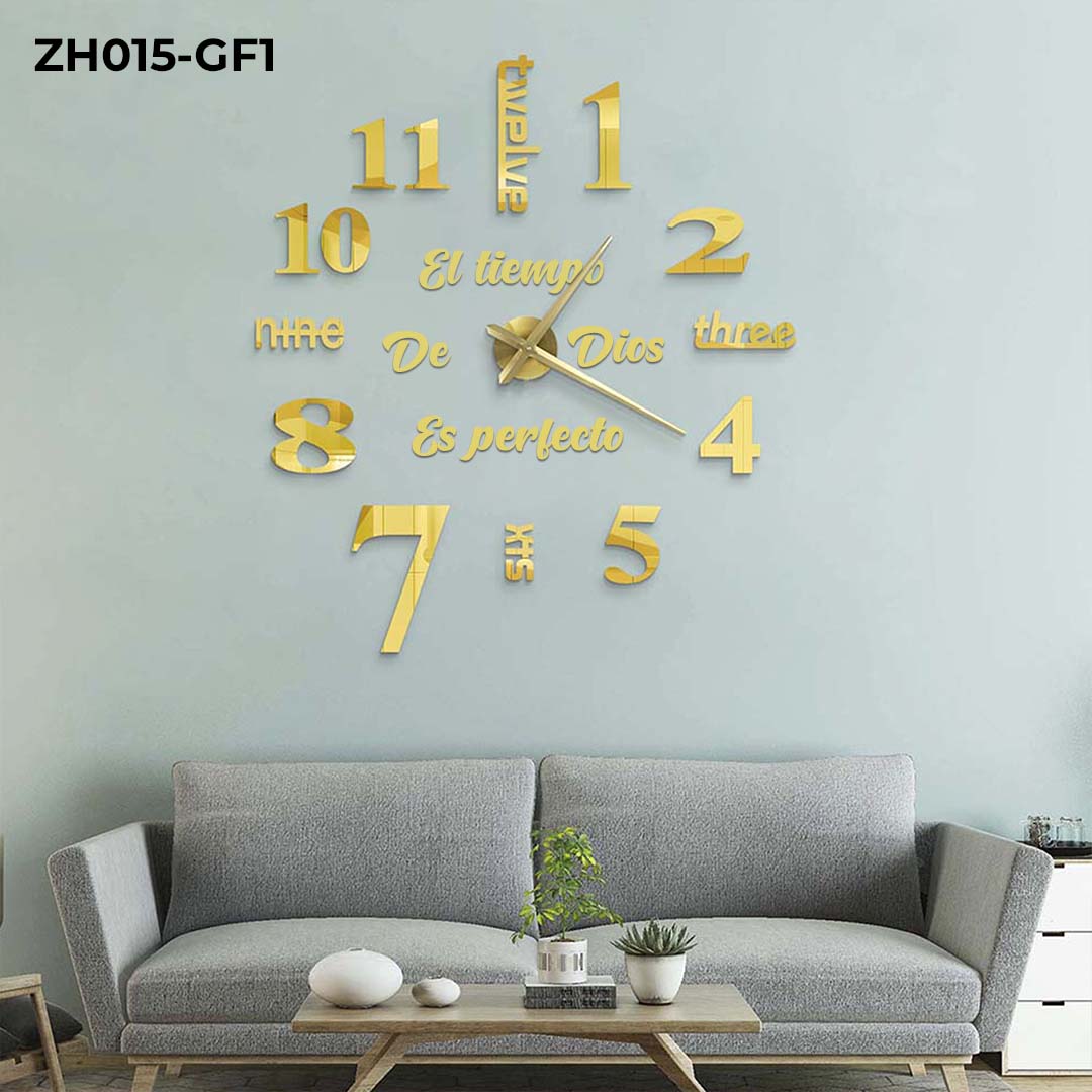 ⏰ Reloj de Pared 3D Grande Adhesivo - Diseño DIY 100-120cm
