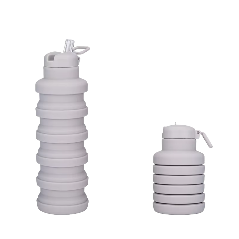 💧 Botella de Agua Plegable con Pitillo 500ml - Portátil y Flexible 🎒