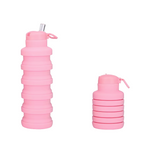 💧 Botella de Agua Plegable con Pitillo 500ml - Portátil y Flexible 🎒