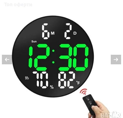 🕐 Reloj Digital LED de Pared y Mesa DS-3813L - Redondo con Alarma ⏰