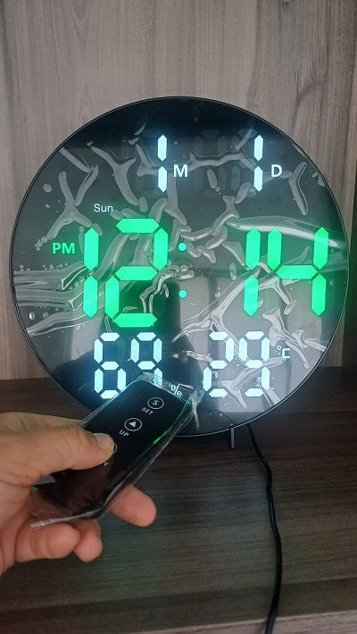 🕐 Reloj Digital LED de Pared y Mesa DS-3813L - Redondo con Alarma ⏰