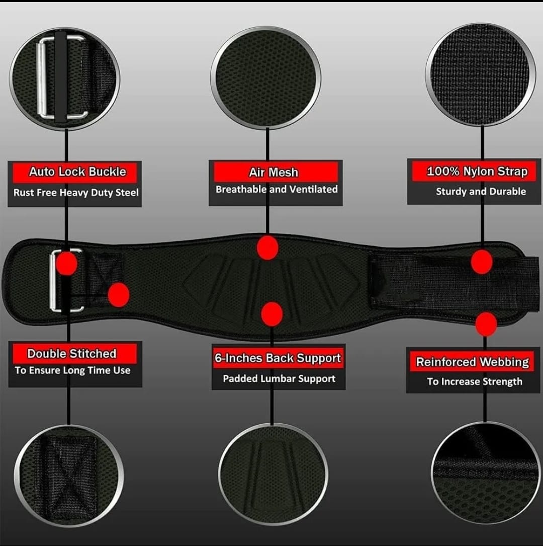 🏋️ Cinturón Protector Para Levantamiento - Soporte Lumbar Ajustable 17cm