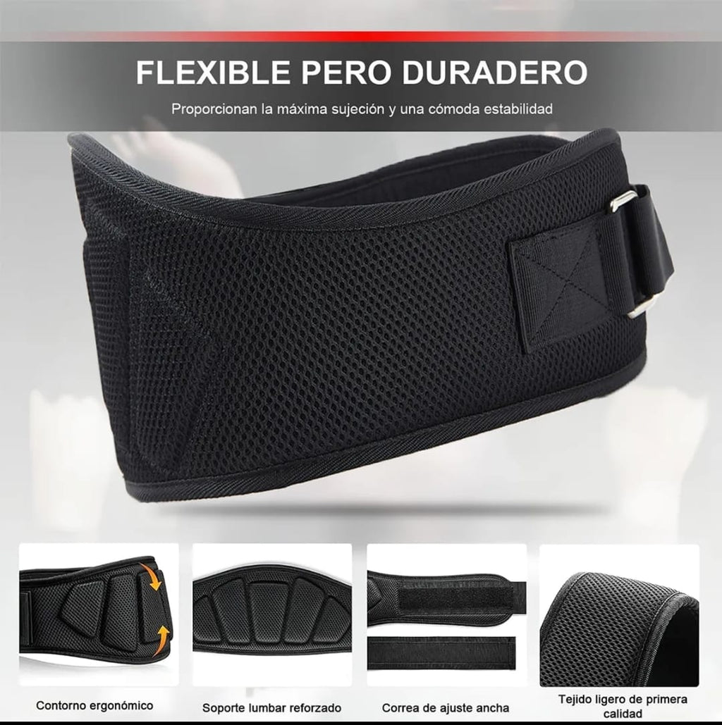 🏋️ Cinturón Protector Para Levantamiento - Soporte Lumbar Ajustable 17cm