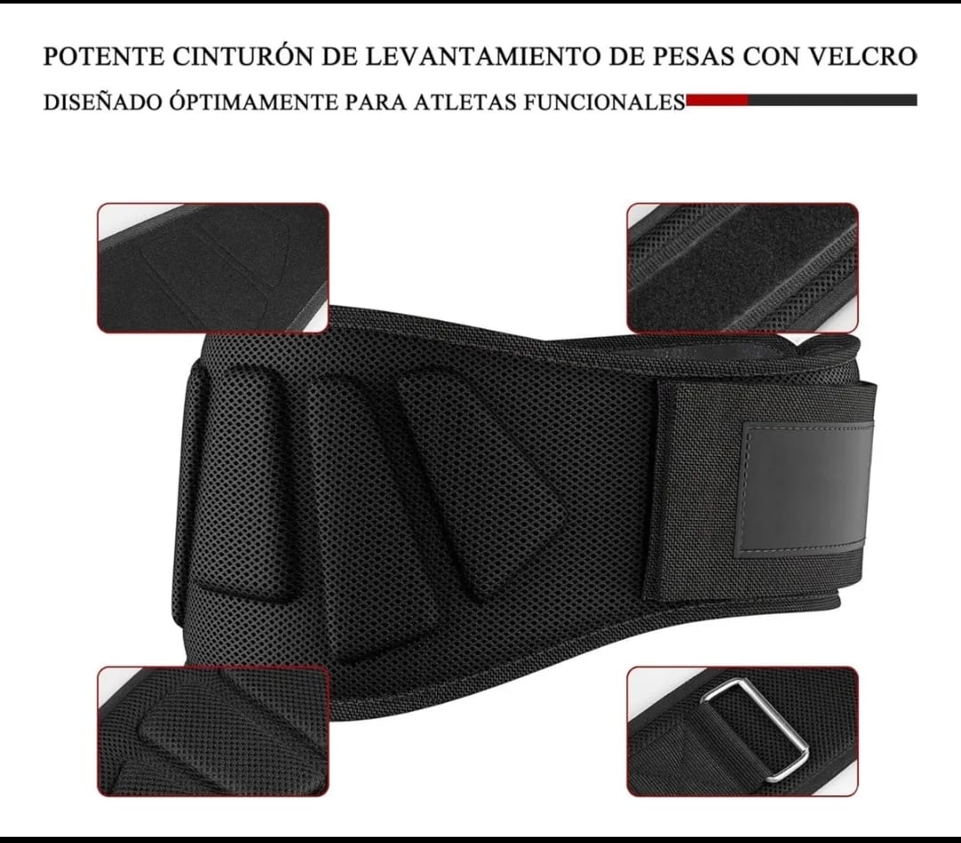 🏋️ Cinturón Protector Para Levantamiento - Soporte Lumbar Ajustable 17cm