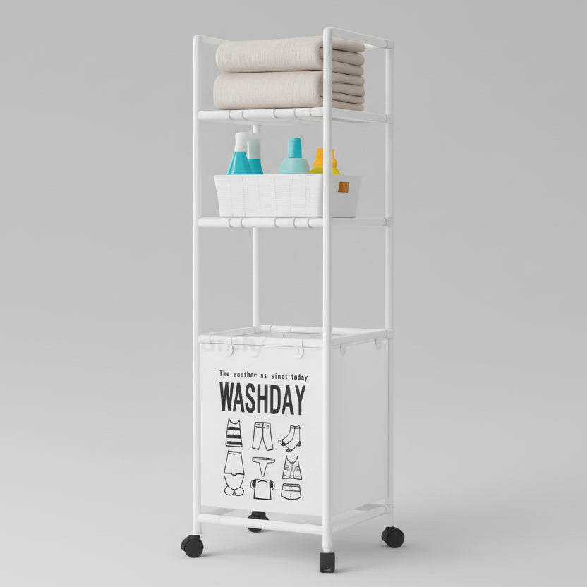 🧺 Cesta Organizadora de Ropa con Ruedas - 3 Niveles Vertical 🛠️