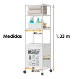 🧺 Cesta Organizadora de Ropa con Ruedas - 3 Niveles Vertical 🛠️