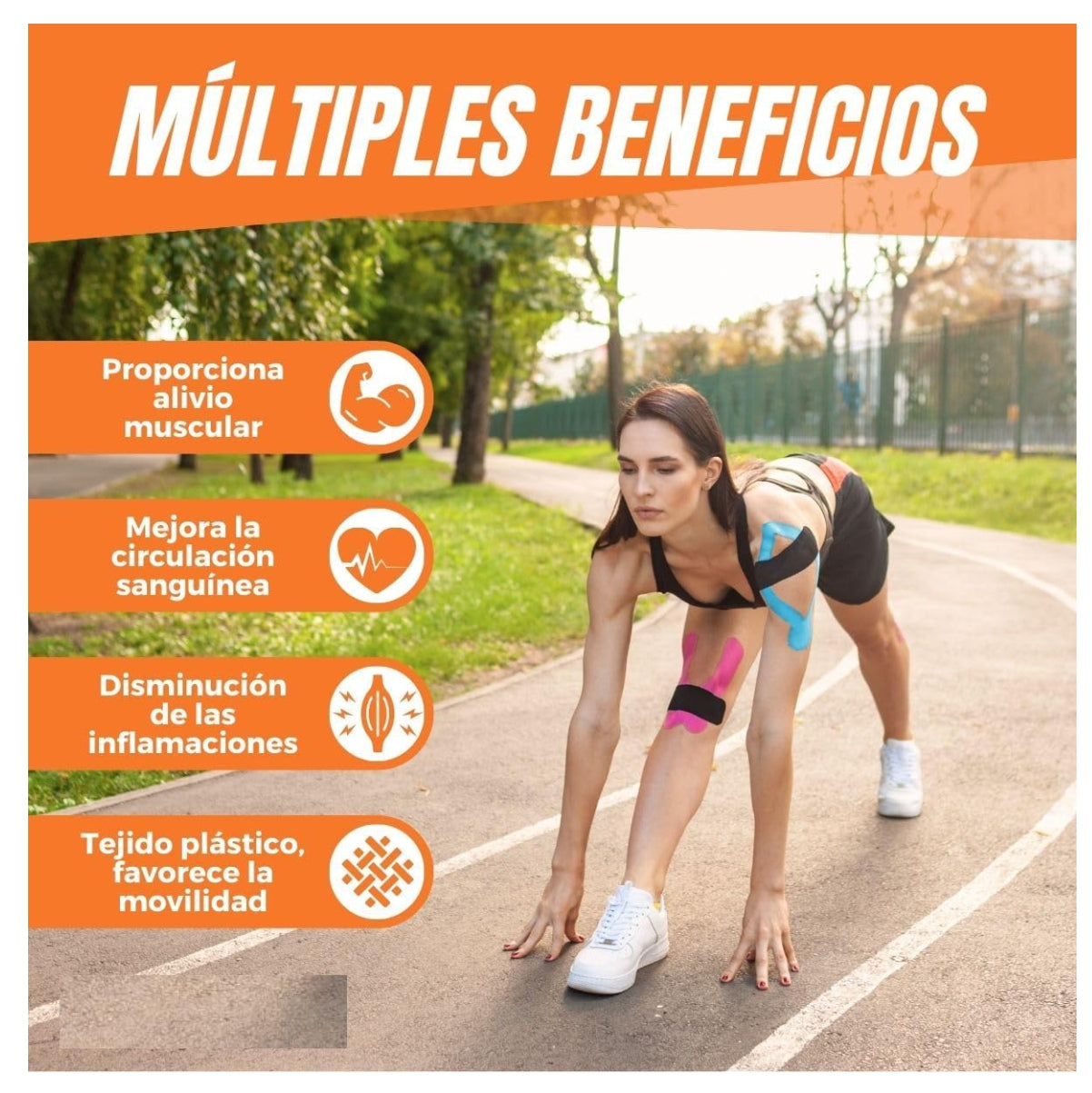 🏋️ Cinta Kinesiológica Clásica Deportes - Soporte Muscular y Recuperación