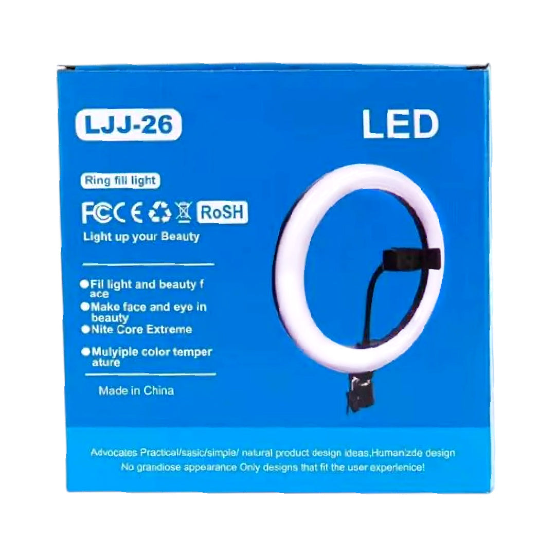 💡 Aro de Luz LED 26cm con Trípode 2.10m - 3 Tonos Regulables para Fotos y Videos