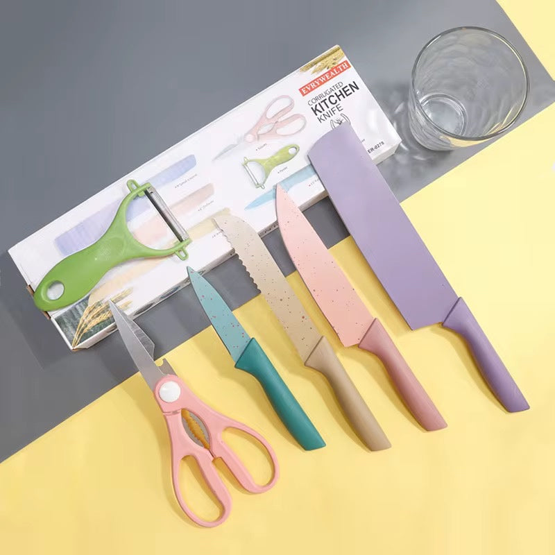 🔪 Set de Cuchillos x6 Piezas - Acero Inoxidable con Soporte