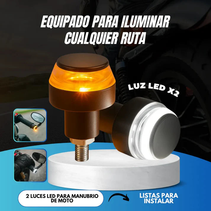 💡 Luces LED para Manubrio de Moto x2 - Iluminación Auxiliar Resistente