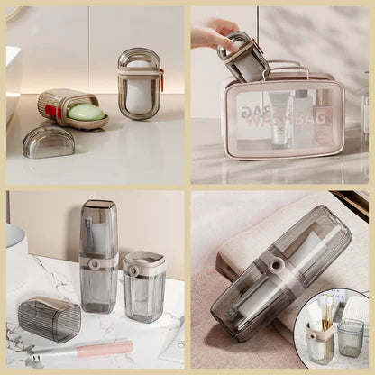 🧳 Set Jabonera + Cepillera de Viaje - Organizador Portátil con Tapa
