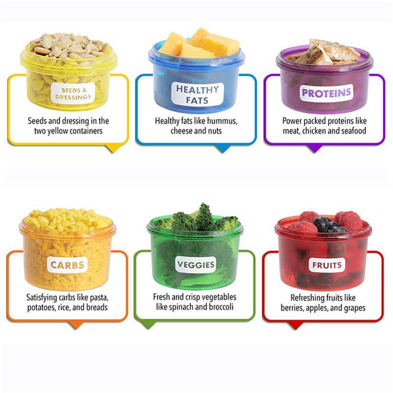 🥗 Set x 7 Contenedores Control de Porciones - Perfect Portions 🎯