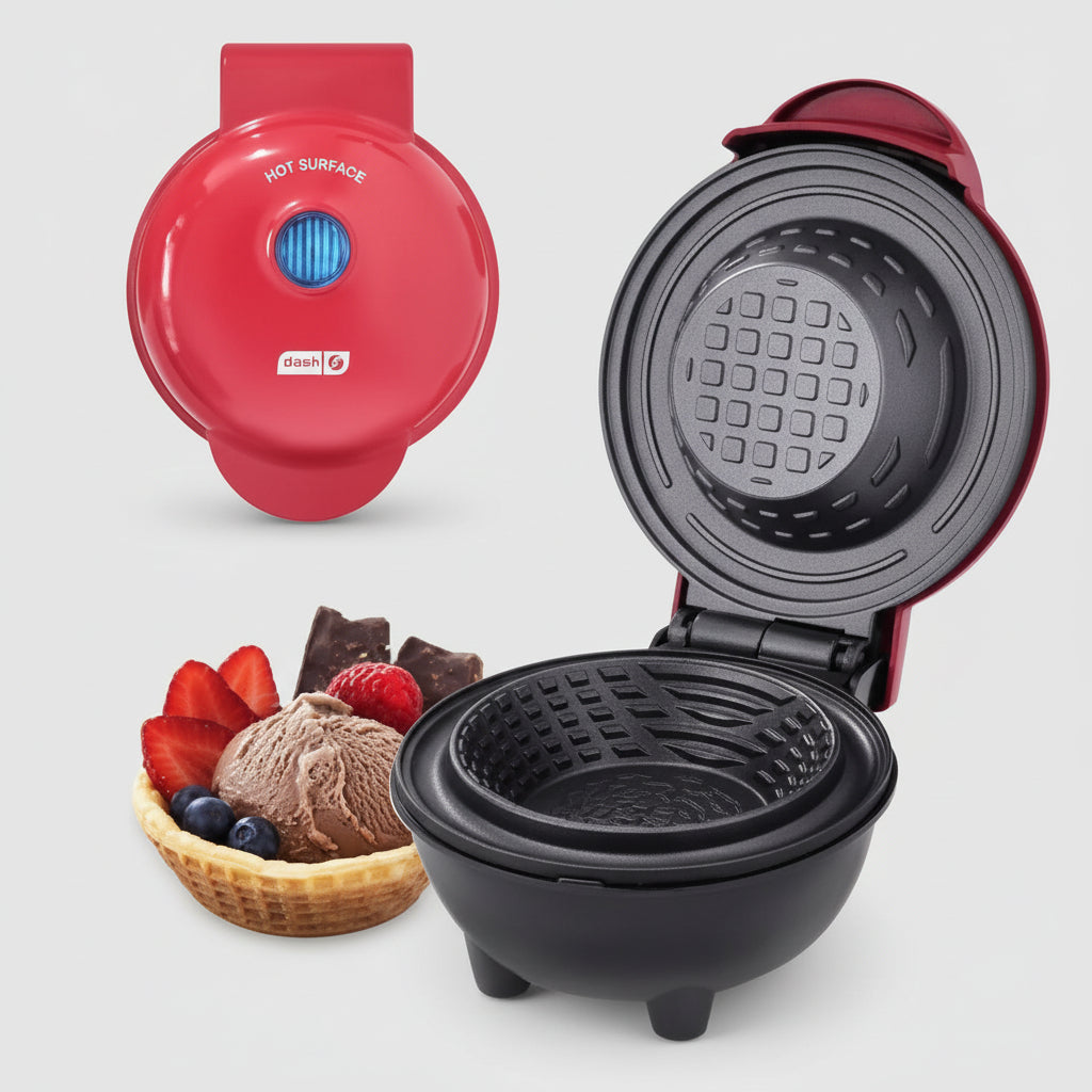 🧇 Mini Waffle Bowl Maker - Máquina Eléctrica para Tazones 4"