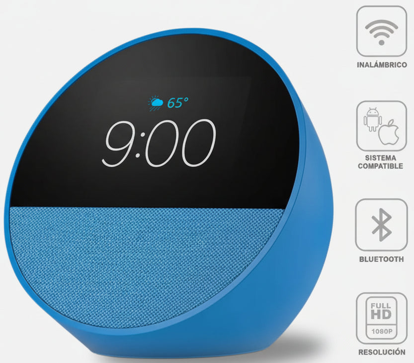 🔊 Amazon Echo Spot - Parlante Inteligente Alexa con Pantalla y Reloj