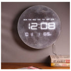🌕 Reloj de Pared Digital LED Luna - Hora, Fecha y Temperatura ⏰