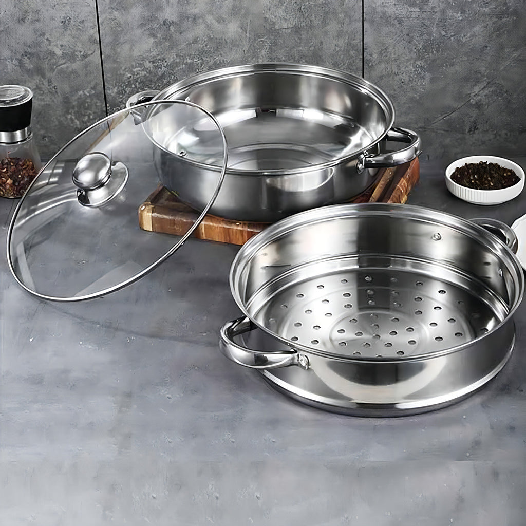 🥦 Olla Vaporera Doble NutriSteam - Cocina Saludable Sin Aceite ⏱️