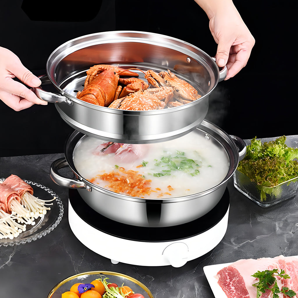 🥦 Olla Vaporera Doble NutriSteam - Cocina Saludable Sin Aceite ⏱️