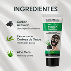 🖤 Mascarilla Negra Purificante Kormesic - Peel-Off con Carbón Activado 100g