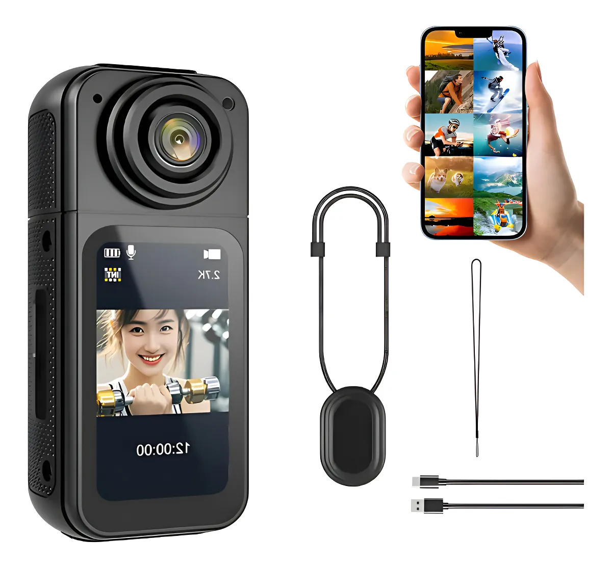 🎥 Mini Cámara Deportiva S70 - Portátil con Pantalla HD