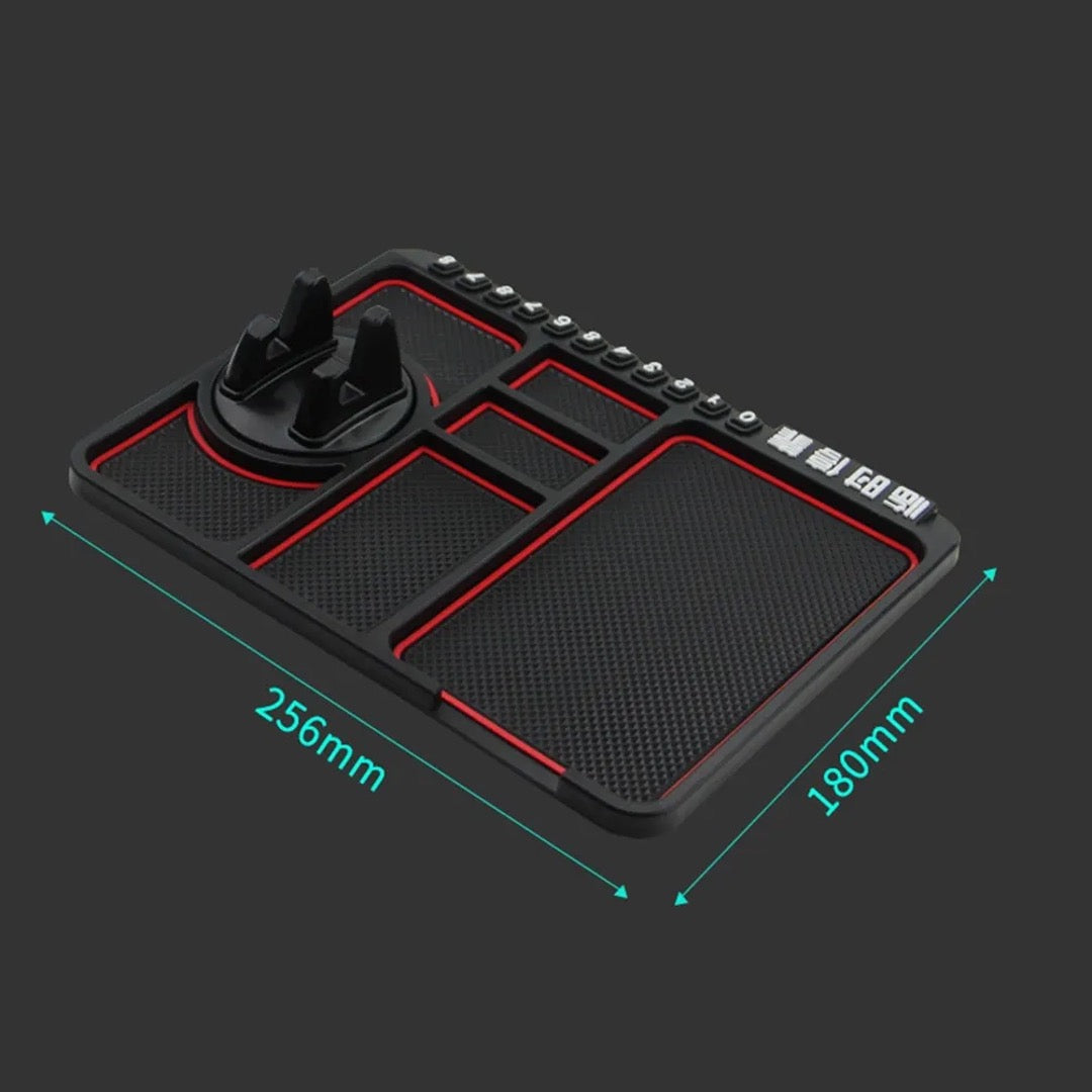 🚗 Tapete Antideslizante Para Carro - Organizador Multiusos con Soporte de Teléfono