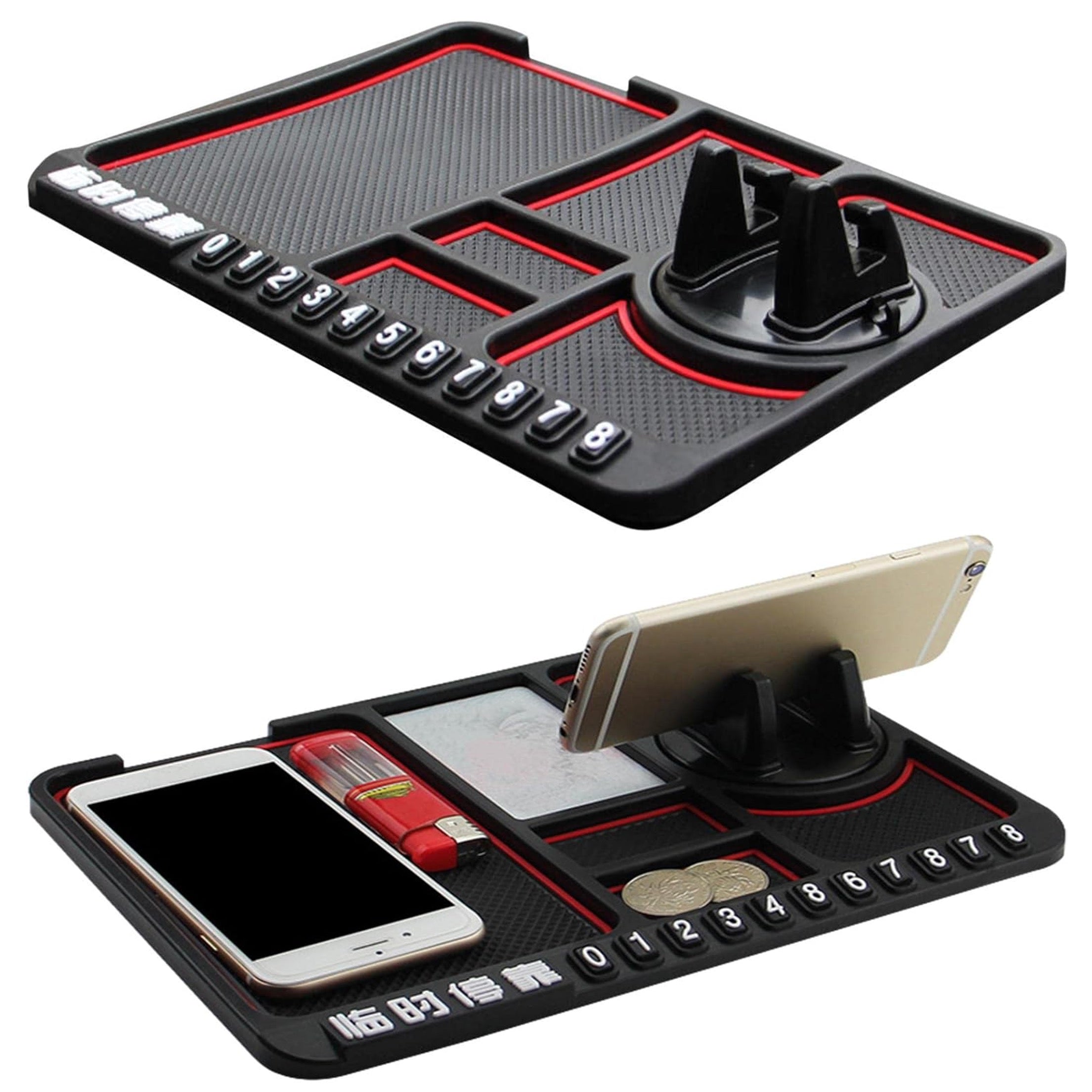 🚗 Tapete Antideslizante Para Carro - Organizador Multiusos con Soporte de Teléfono