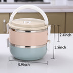 🍱 Lonchera Portacomidas 2 Niveles - Acero Inoxidable Hermética 1400ml