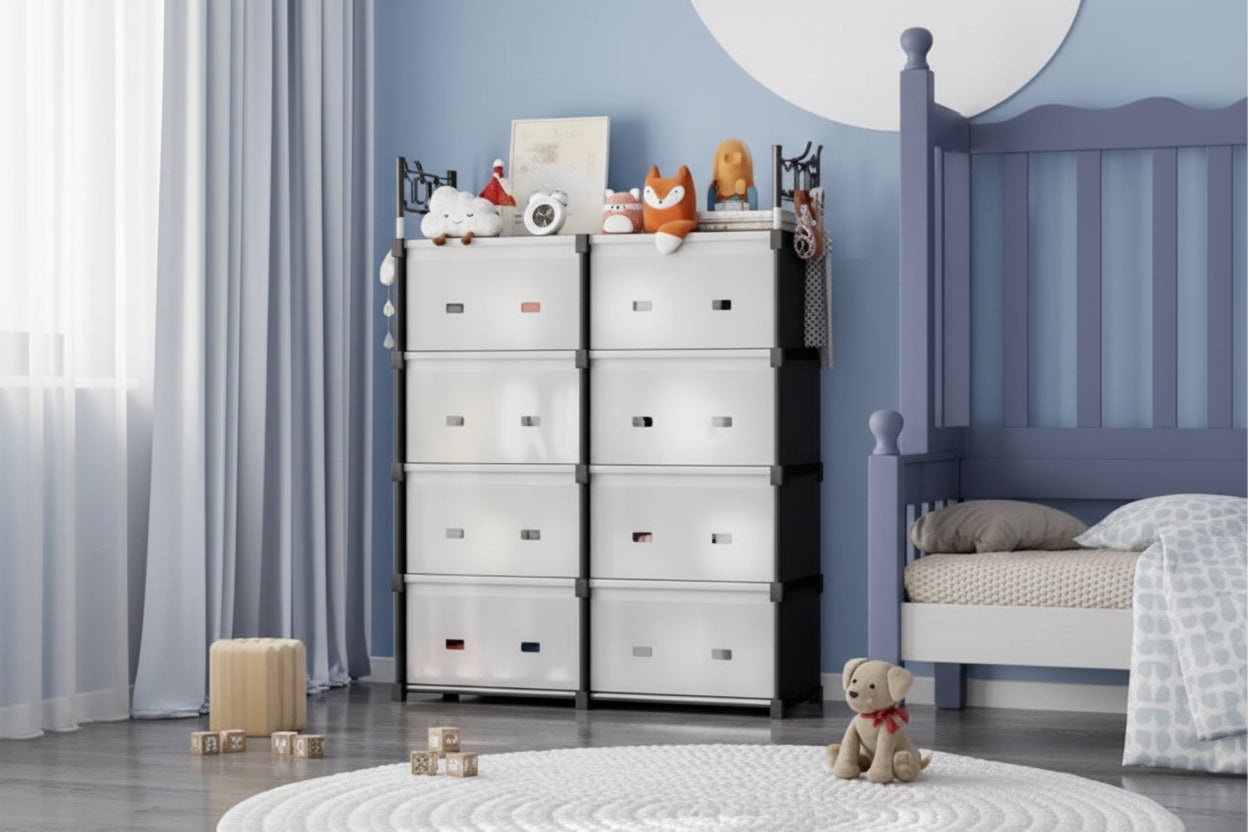 👟 Organizador Zapatero 8 Niveles - Modular con Cajones Translúcidos