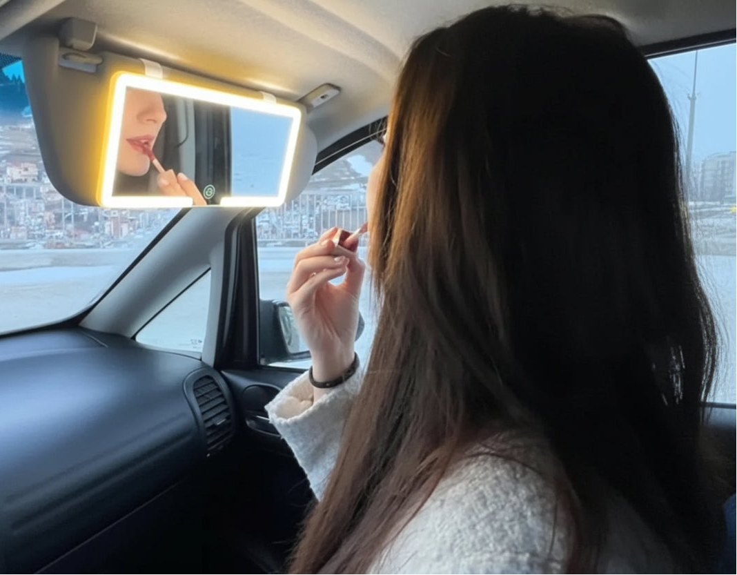💄 Espejo Para Carro de Maquillaje con Luz LED - 3 Modos Recargable USB