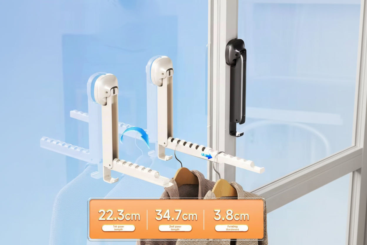 👚 Tendedero de Pared Plegable - Colgador Retráctil Giratorio 180°