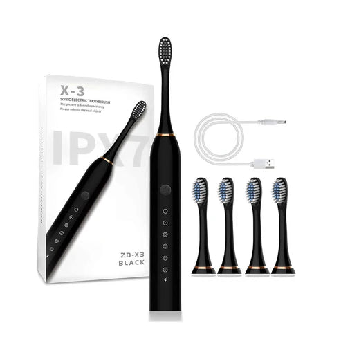 🪥 Cepillo de Dientes Eléctrico X-3 IPX7 - Recargable USB con Cabezales