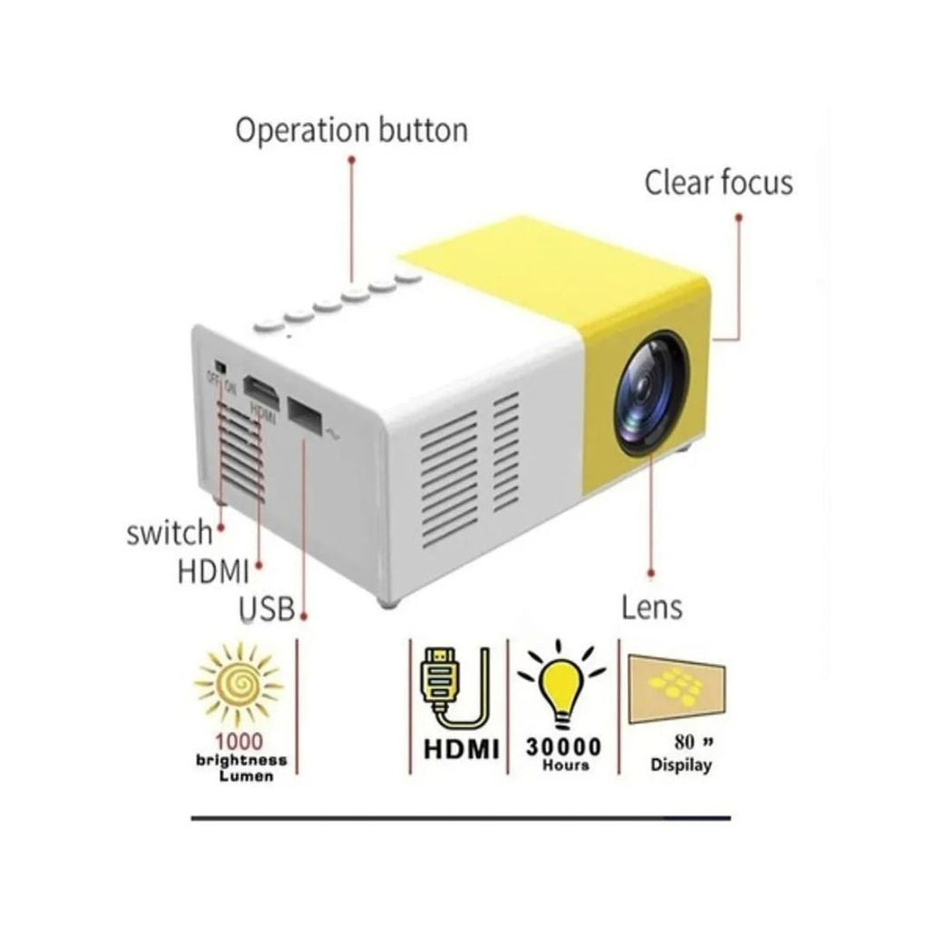 📽️ Mini Proyector Portátil YG300 HD - Pantalla hasta 120" ✨