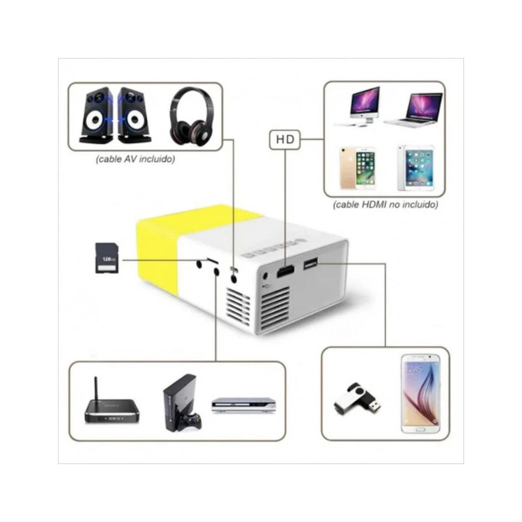 📽️ Mini Proyector Portátil YG300 HD - Pantalla hasta 120" ✨